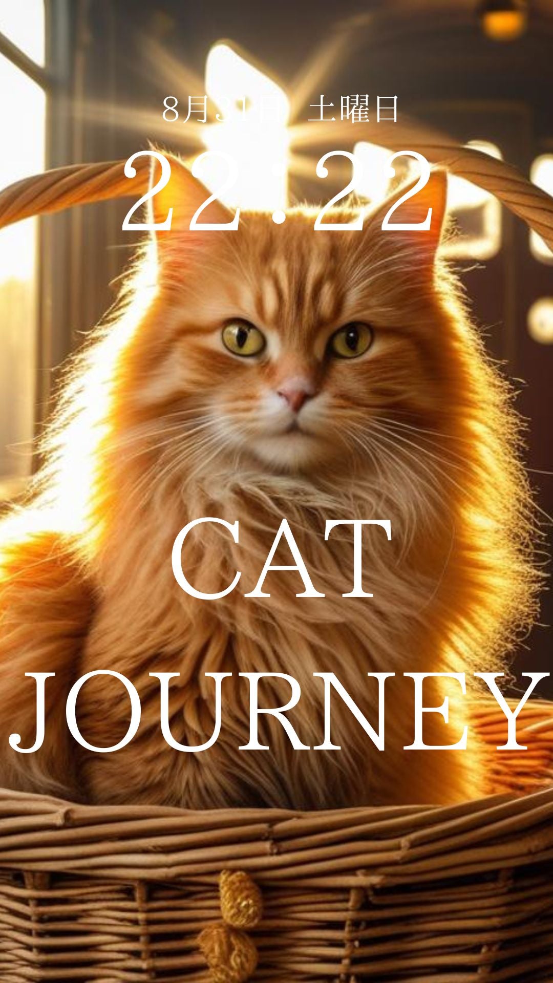 スマホ用壁紙　猫の旅行　Smartphone wallpapar  　　Cat Journey　3枚