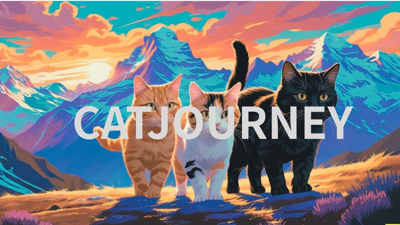 猫の旅　　　　　　　　CAT　JOURNEY　　デジタルアート　３枚